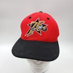 Phila 76ersNBA Fitted 7 1/28 Cap 3D Logo Red Black Hat Reebok